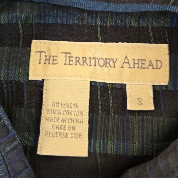 NWOT The Territory Ahead Mens Small Plaid Button-Up Shirt Blue & Green Cotton - Picture 7 of 8